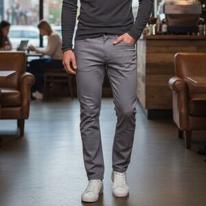 Kenneth Cole Reaction Men's Neutral Minimalist Grey Pants 32x32